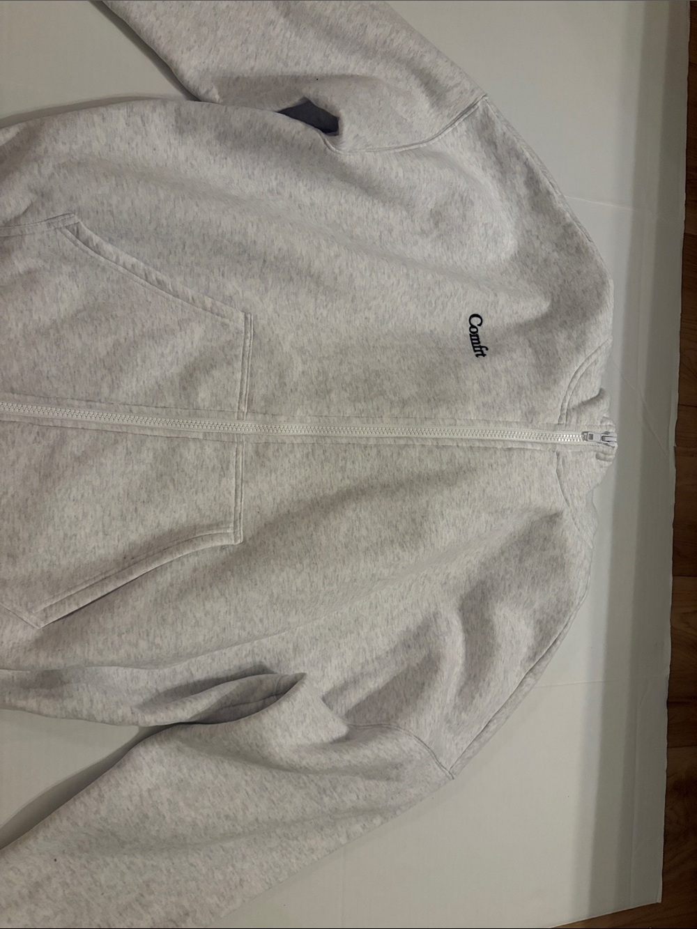 Zip-Up Sweater Jacket - Light Heather Gray
